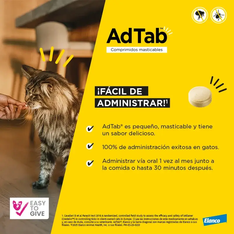 Adtab 48Mg Comprimidos Masticables Gatos 2-8Kg, 2 Comprimidos - Image 3