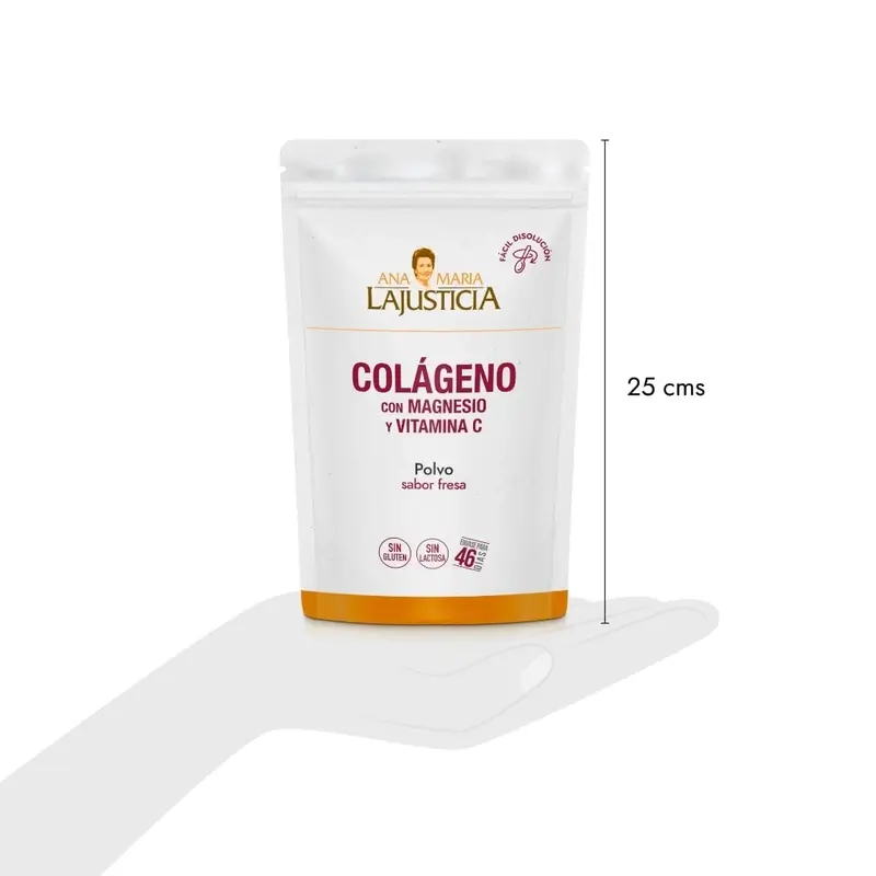 Ana Maria Lajusticia Colágeno Con Magnesio + Vit.C Sabor Fresa Polvo Doypack , 350 gr - Image 5