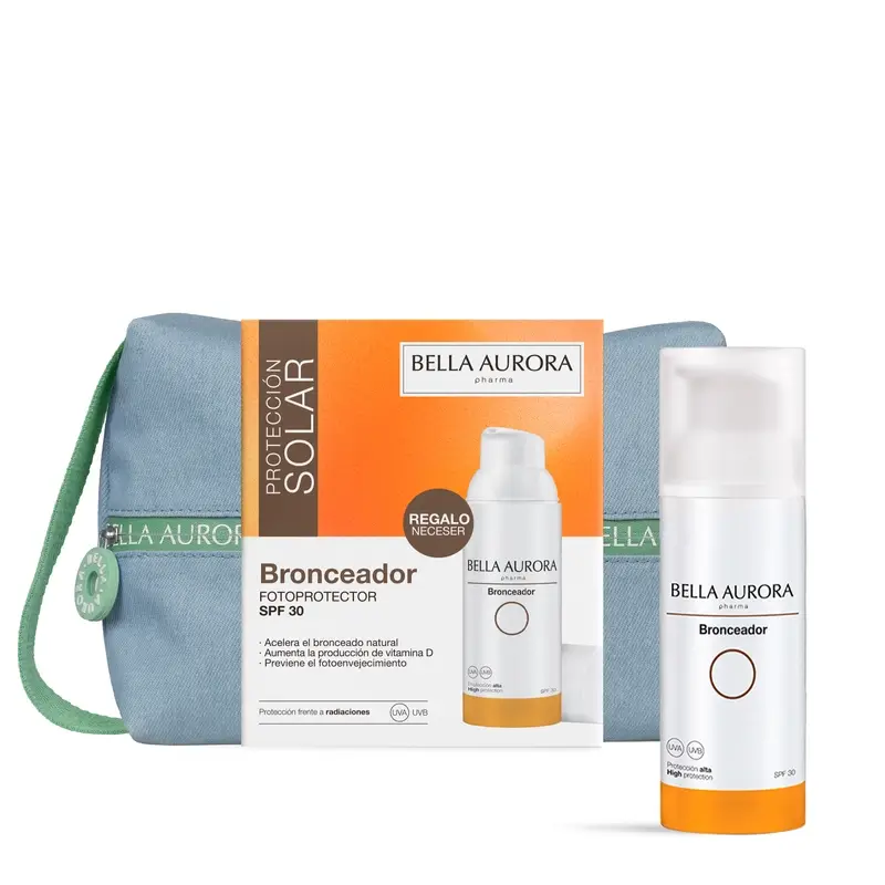 Bella Aurora Fotoprotector Bronceador Spf30 + Neceser Jean De Regalo, 50 ml