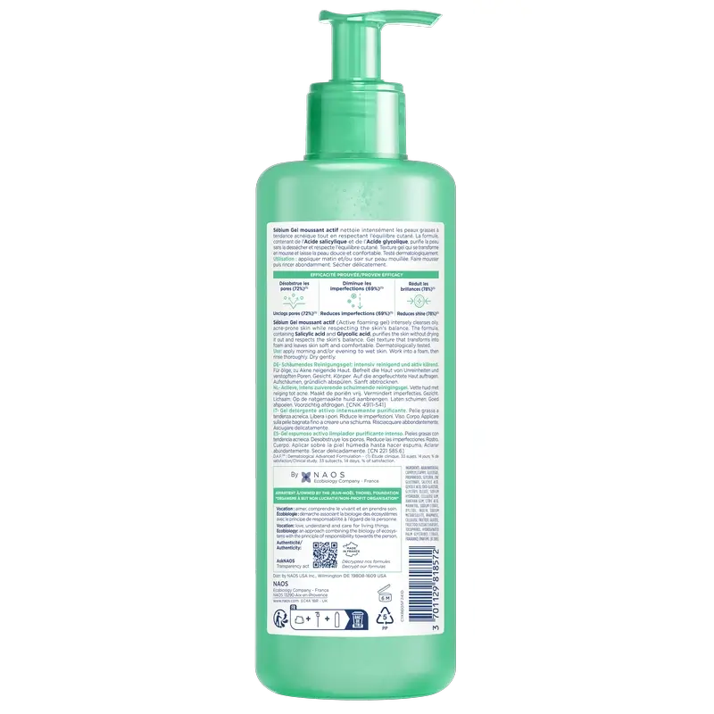 Bioderma Sébium Gel Moussant Actif, 400 ml - Image 7