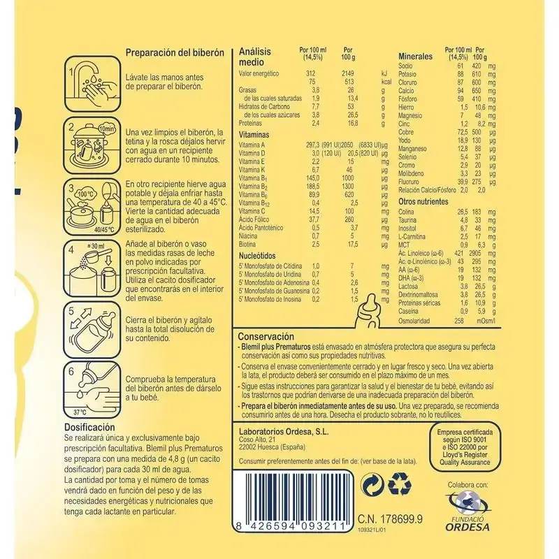 Blemil Plus Prematuros, Pack 3 x 400 gr - Image 3