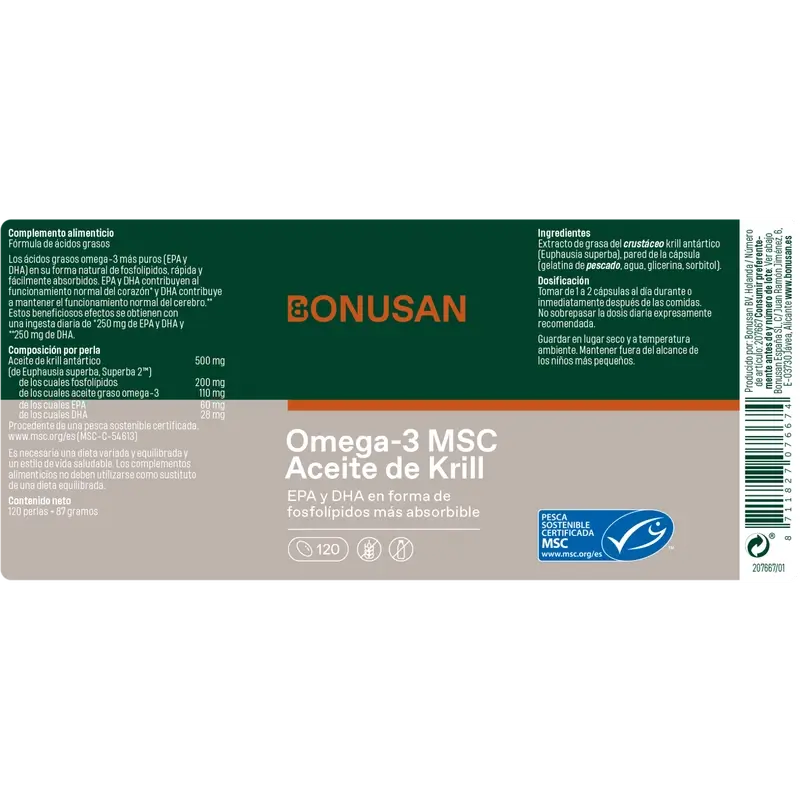 Bonusan Omega-3 Msc Aceite De Krill, 120 perlas - Image 2
