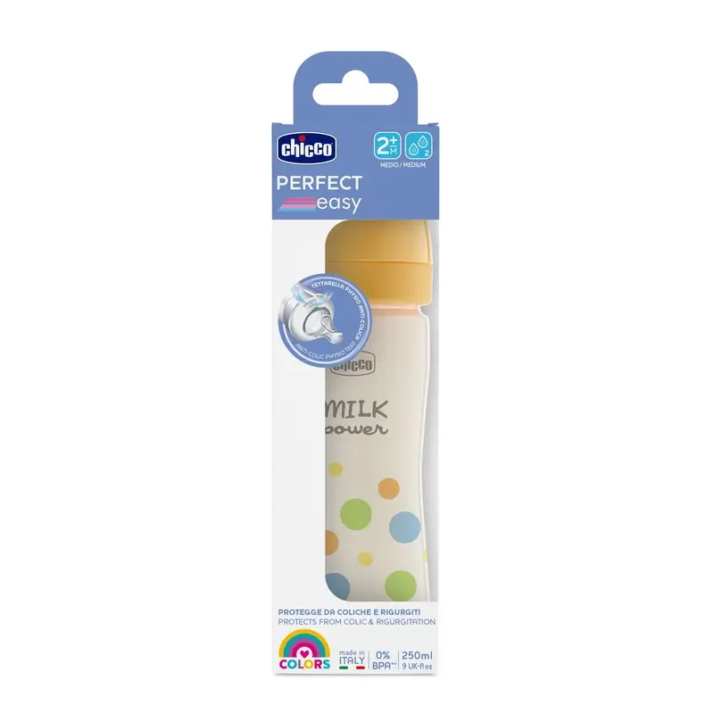 Chicco Biberón Perfecteasy Silicona Amarillo 250 Ml Flujo Medio 2M+ - Image 2