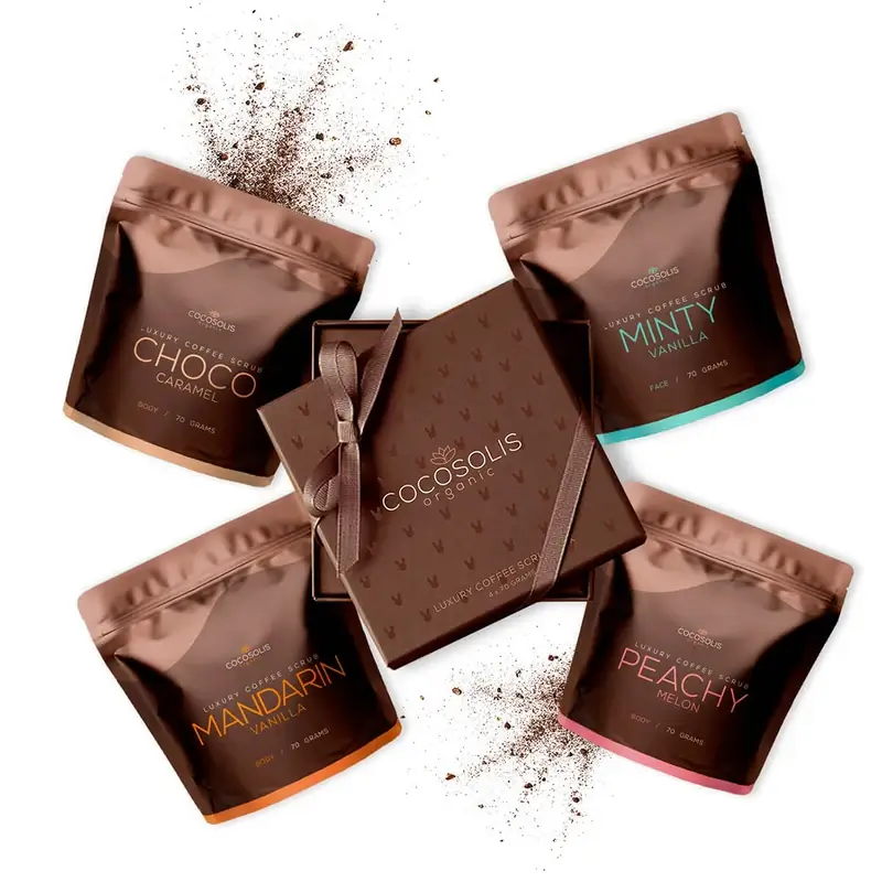 Cocosolis Luxury Coffee Scrub Box , 4 x 70 gr