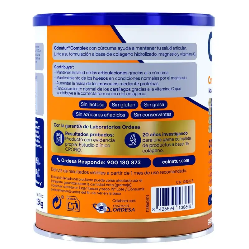 Colnatur Complex Colágeno Cúrcuma Sabor Melocotón, 254 gr - Image 3