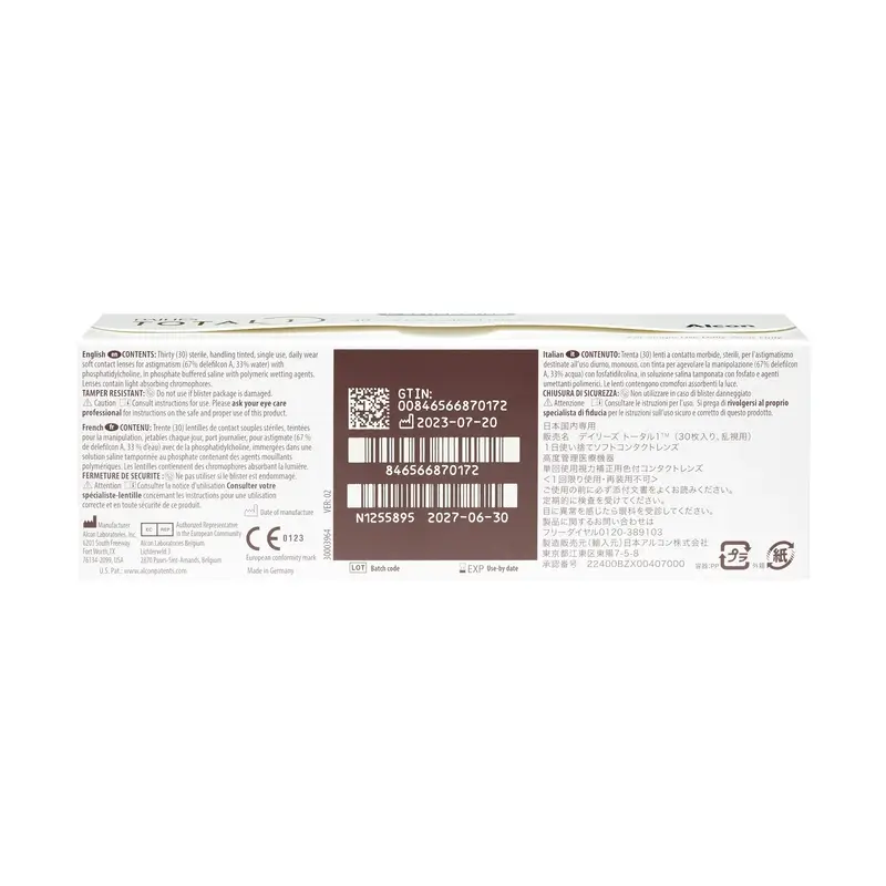 Dailies Total1  Lentillas Tóricas Diarias , 30 unidades - -1.50, -0.75, 10, 8.6, 14.50 - Image 4