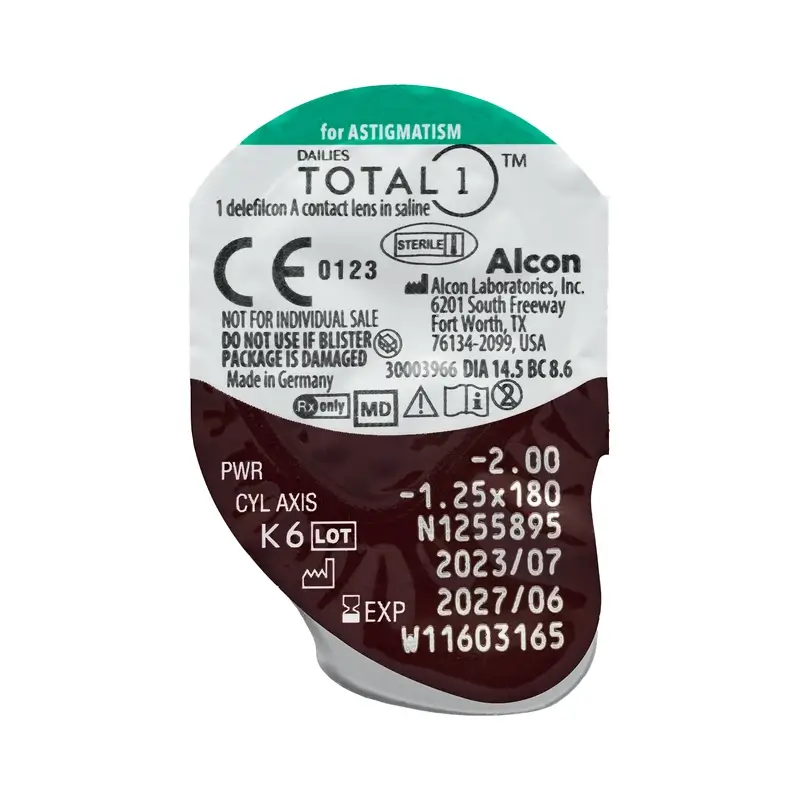 Dailies Total1  Lentillas Tóricas Diarias , 30 unidades - +4.00, -0.75, 170, 8.6, 14.50 - Image 5