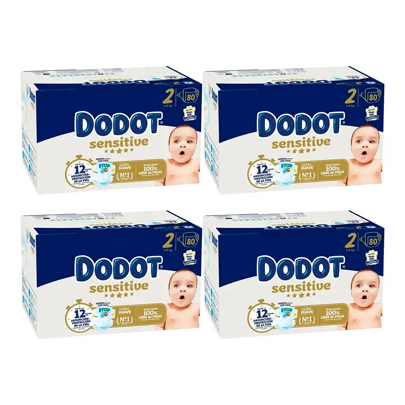Dodot Sensitive Talla 2 Box, 4 x 80 Pañales - Image 2