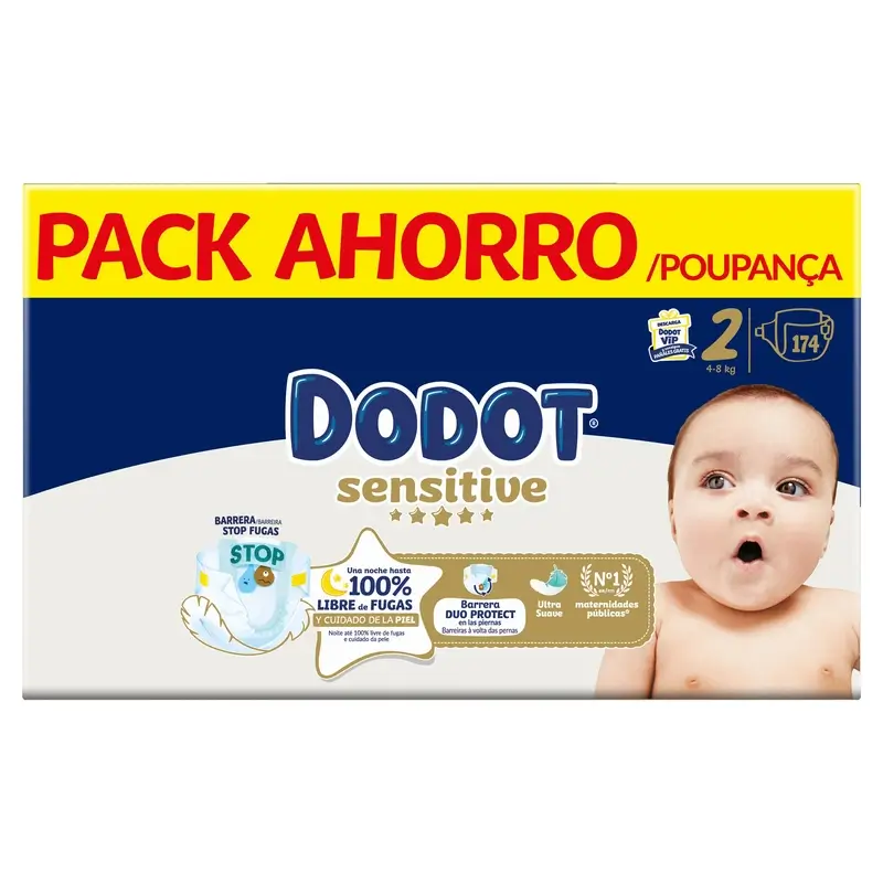 Dodot Sensitive Talla 2, Pañales, 4Kg-8Kg , 174 uds - Image 2