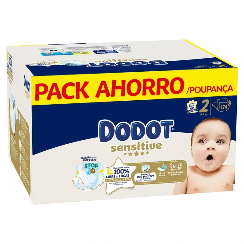 Dodot Sensitive Talla 2, Pañales, 4Kg-8Kg , 174 uds - Image 3