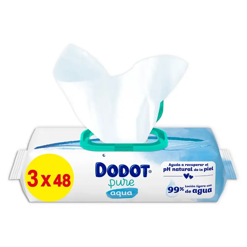 Dodot Toallitas Aqua Plastic Free 3x48, 144 Unidades - Image 3