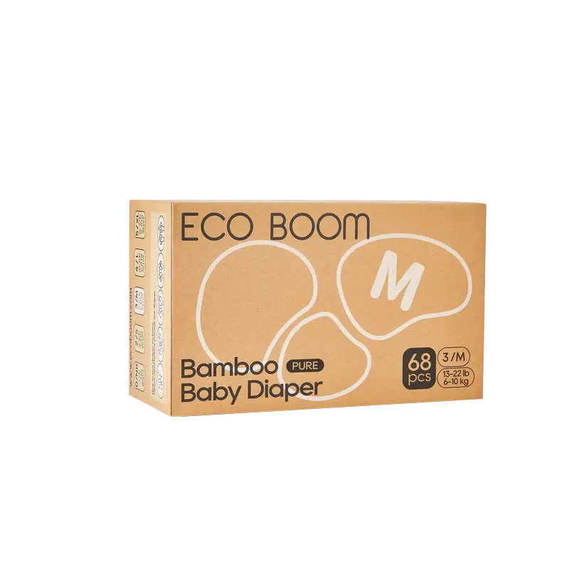 ECO BOOM PURE Pañales ecológicos de bambú 100% natural- Talla 3/M (6-10 kg) - 68 ud - Image 3