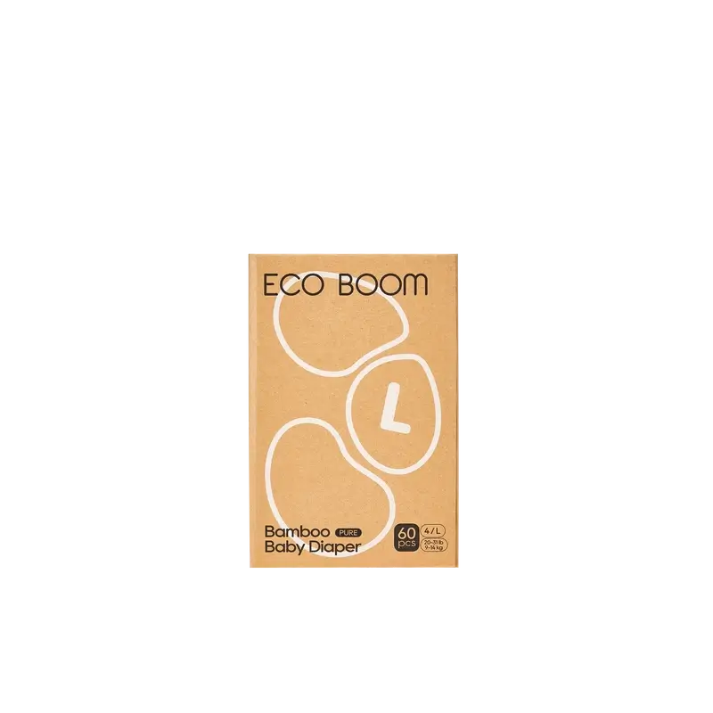 ECO BOOM PURE Pañales ecológicos de bambú 100% natural- Talla 4/L (9-14 kg) - 60 ud - Image 2