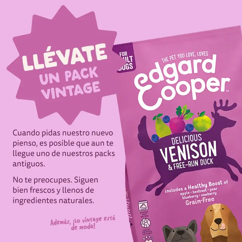 Edgard & Cooper Pienso Para Perros Adultos Medianos Con Venado Y Pato Frescos , 1 kg - Image 12