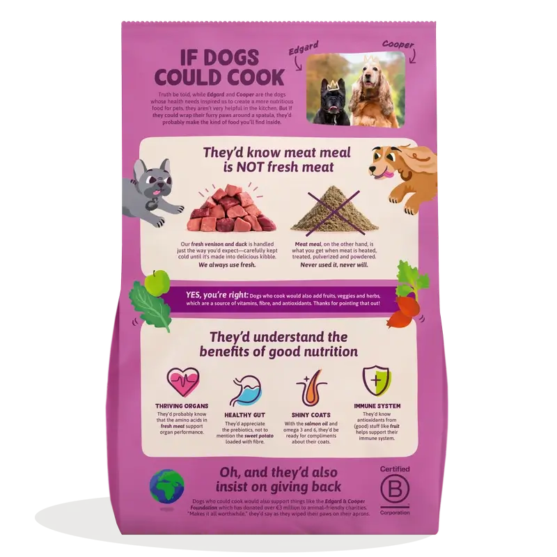 Edgard & Cooper Pienso Para Perros Adultos Medianos Con Venado Y Pato Frescos , 1 kg - Image 2