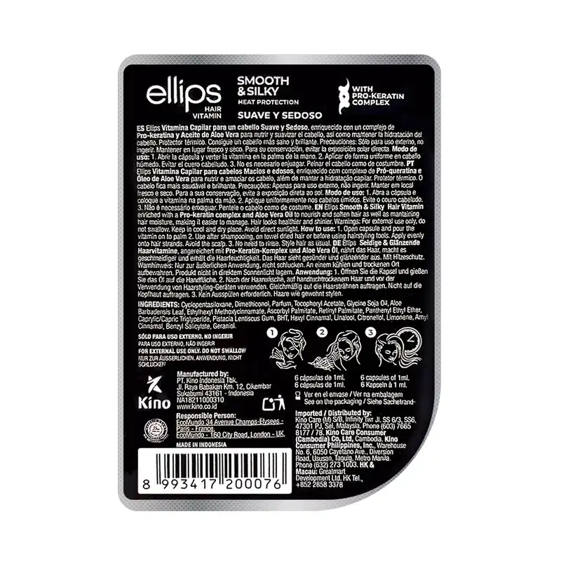 Ellips Vitamina Capilar Pro-Keratina Amarilla Cabello Suave Y Sedoso , 6 cápsulas - Image 2
