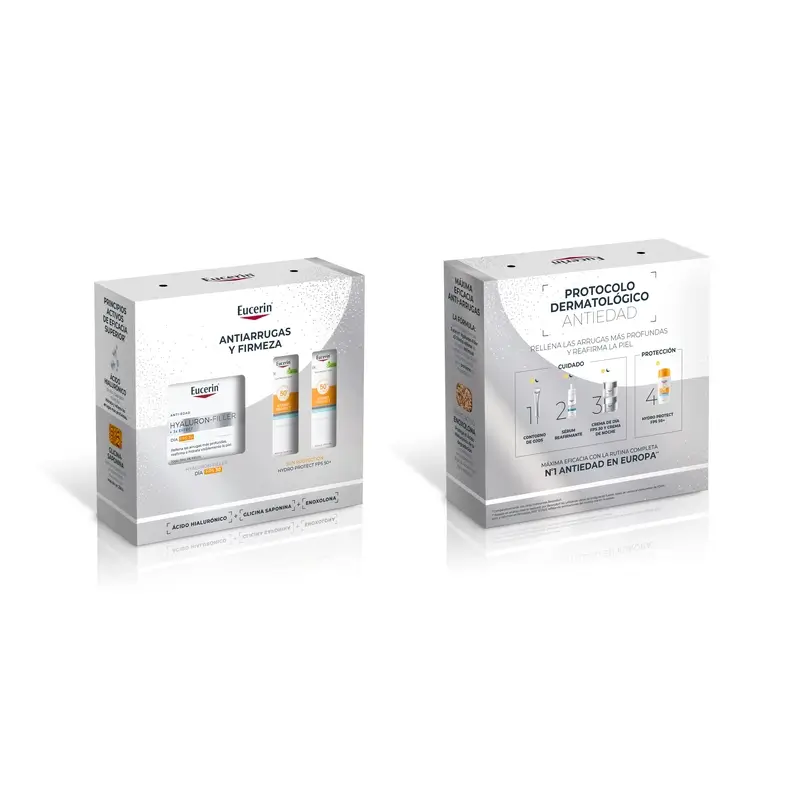 Eucerin Pack Antiedad Hyaluron-Filler Crema De Día Fps 30 50Ml + 2 Minis Sun Hydro Protect Fps 50+ 2X5Ml