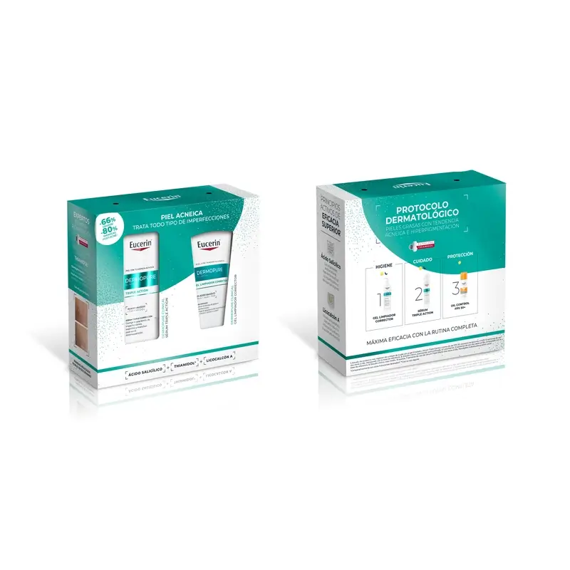 Eucerin Pack Dermopure Serum Triple Action 40Ml + Gel Limpiador Corrector 75Ml