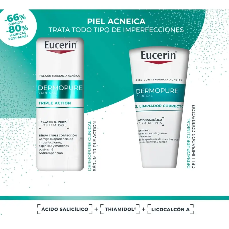 Eucerin Pack Dermopure Serum Triple Action 40Ml + Gel Limpiador Corrector 75Ml - Image 3
