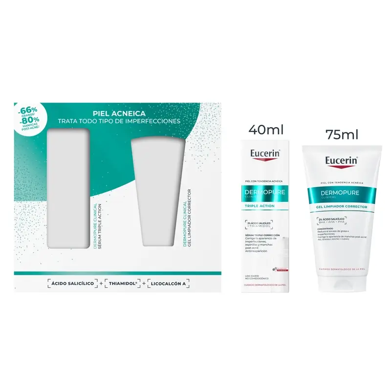 Eucerin Pack Dermopure Serum Triple Action 40Ml + Gel Limpiador Corrector 75Ml - Image 4