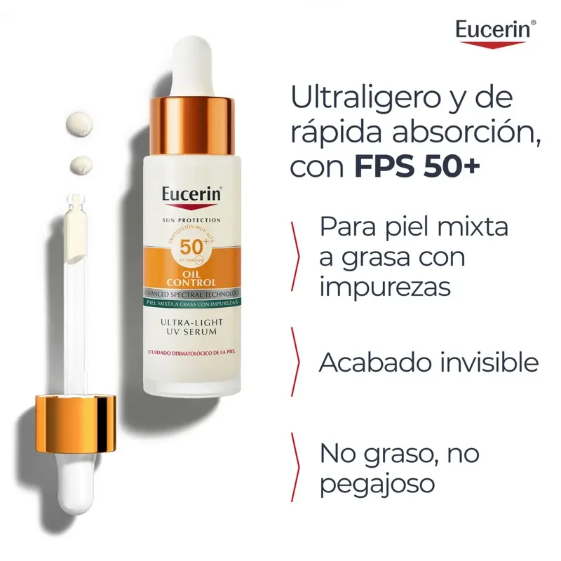 Eucerin Sun Face Oil Control Uv Serum Spf50+ , 30 ml - Image 4