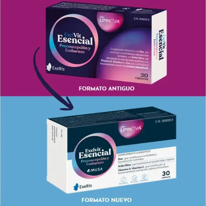 Exelvit Esencial Preconcepción y Embarazo, Pack 4 x 30 Cápsulas - Image 3
