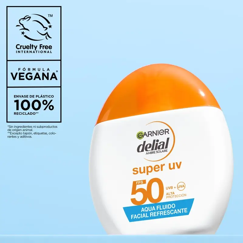 Garnier Delial Agua Fluido Facial Refrescante Spf 50 Invisible, 40 ml - Image 9