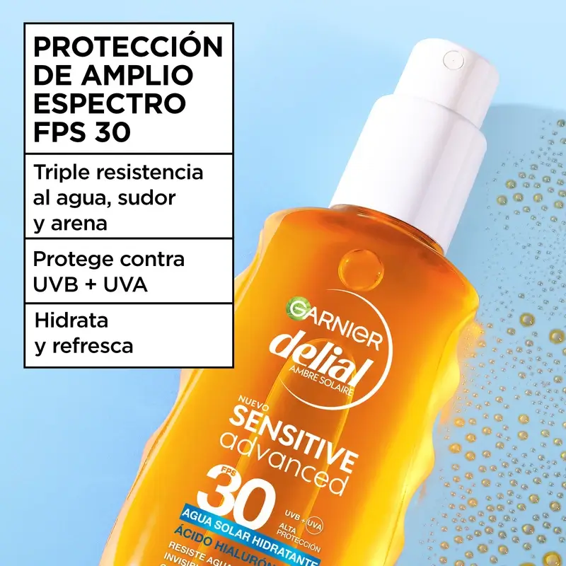 Garnier Delial Sensitive Advanced Agua Solar Hidratante Spf 30, 150Ml - Image 4