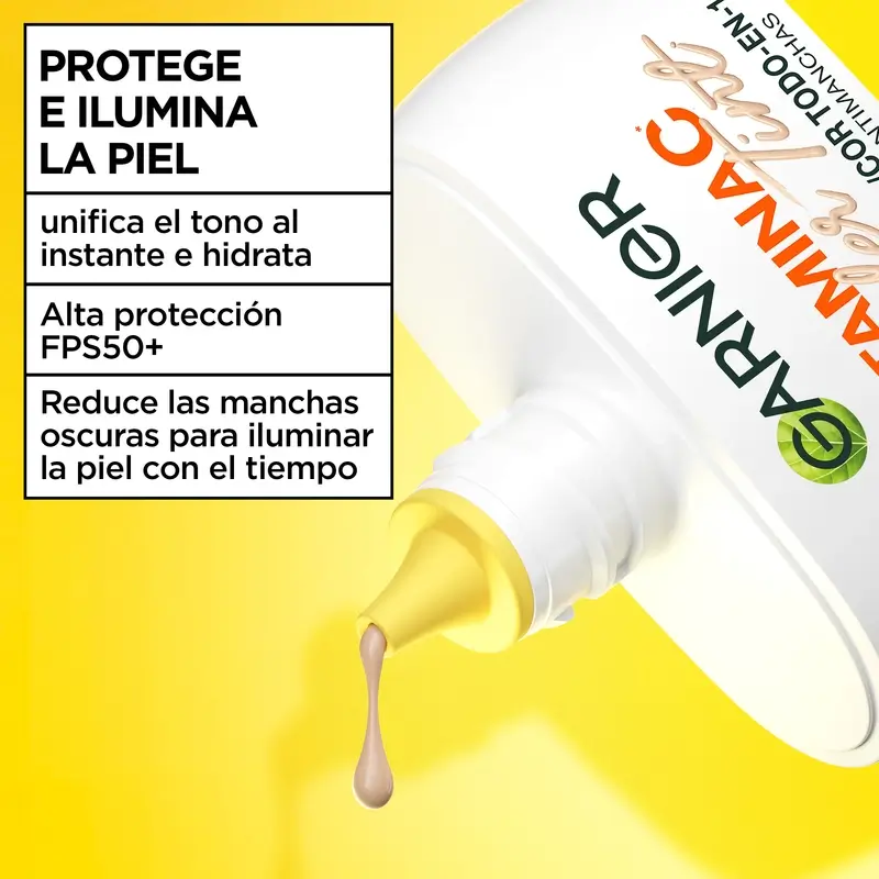 Garnier Uv Daily Protection Vitamina C Wonder Tint Spf50+, Tono Medio , 40 ml - Image 4