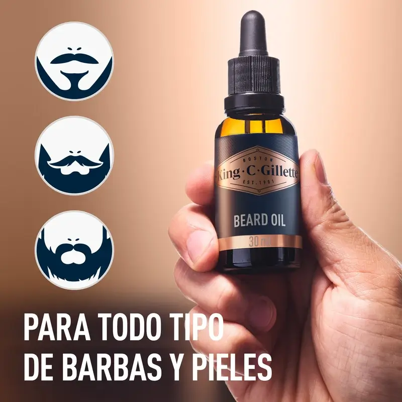 King C. Gillette aceite para barba hombre aroma vegetal, 30 Ml - Image 4