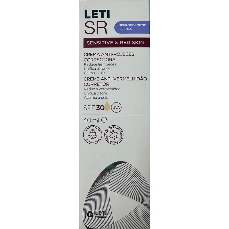 Leti Sr Antiredness Corrective Cream Spf30 Con Color , 40 ml - Image 2