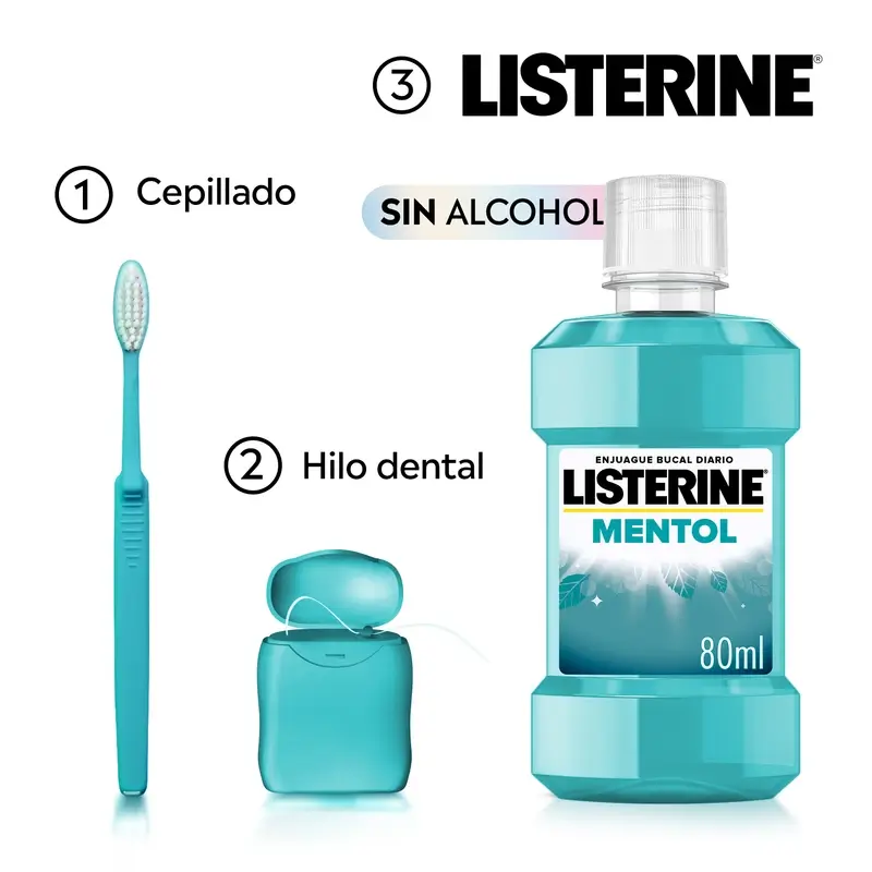 Listerine Enjuage Bucal Mentol, 80 ml - Image 6