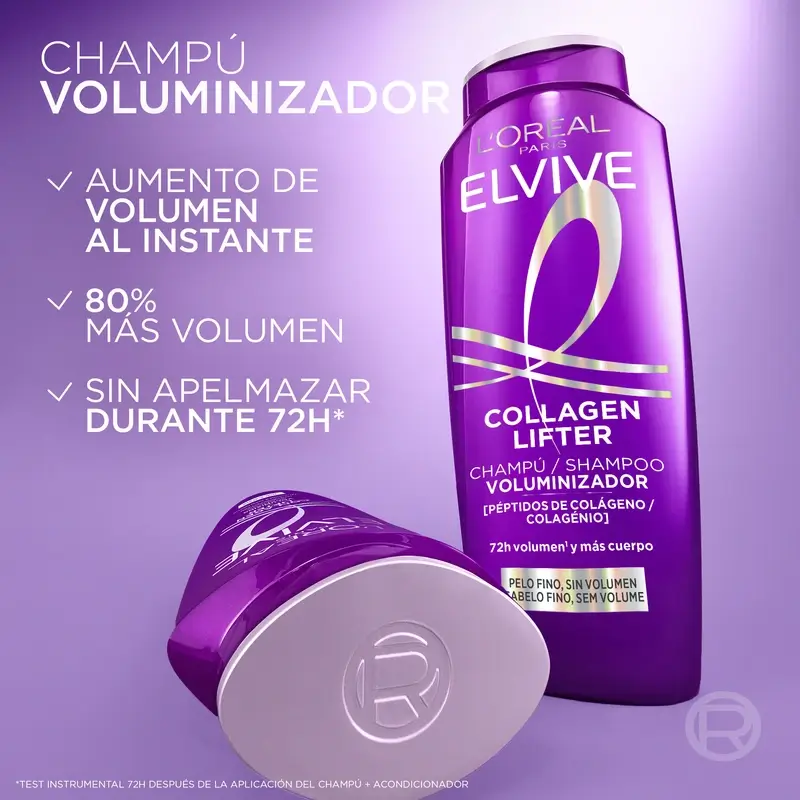 L'Oréal Paris Elvive, Champú Voluminizador, Con Péptidos De Colágeno, 700 ml - Image 3