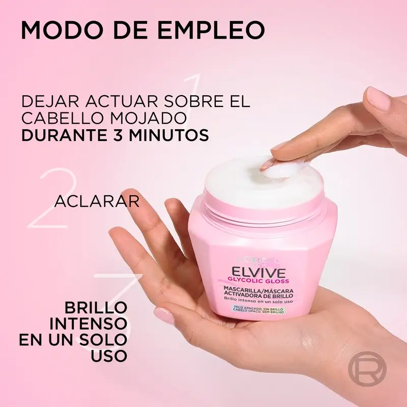 L'Oréal Paris Elvive Glycolic Gloss Mascarilla Activadora Del Brillo, 310 ml - Image 6