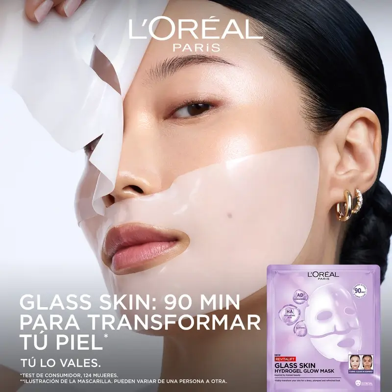 L'Oréal Paris Tissue Mask Revitalift Filler Glass Skin Mascarilla Facial Hidrogel , 1 unidades - Image 5