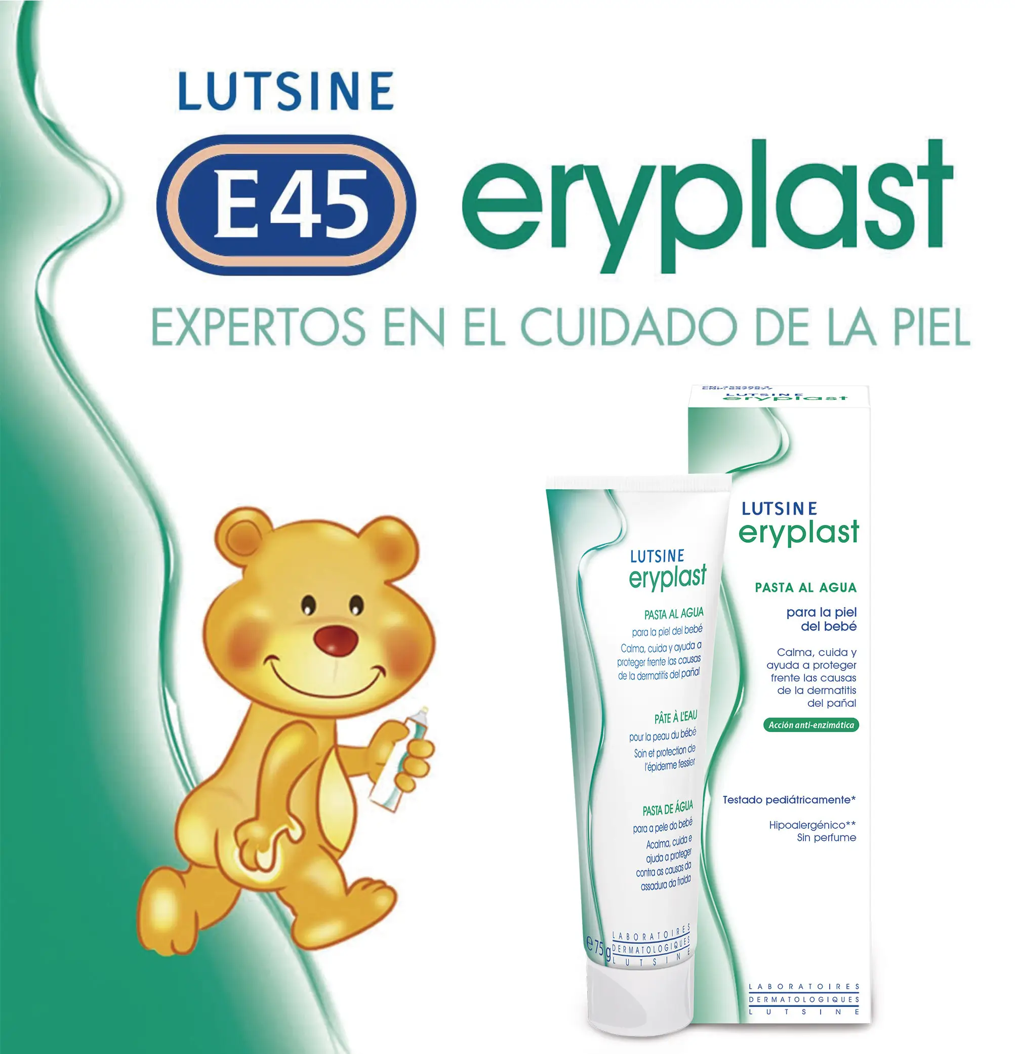 Eryplast Lutsine E45 Pasta al Agua Crema Pañal Bebé, Pack 2 x 75 gr - Image 3