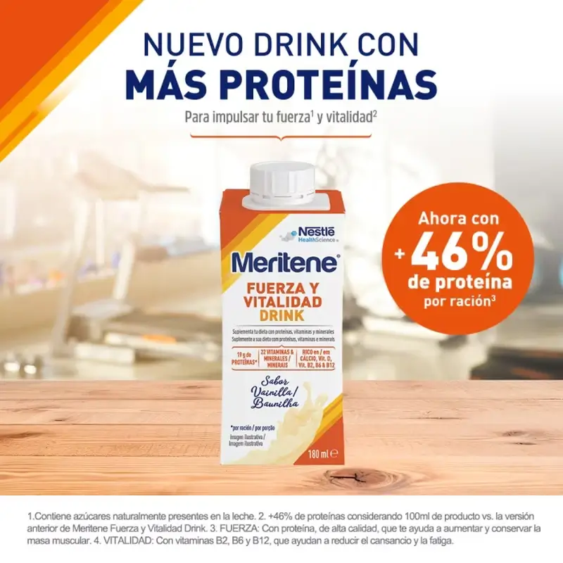 Meritene Fuerza y Vitalidad Drink Vainilla, Pack Promo 10+2 x 180 ml - Image 3