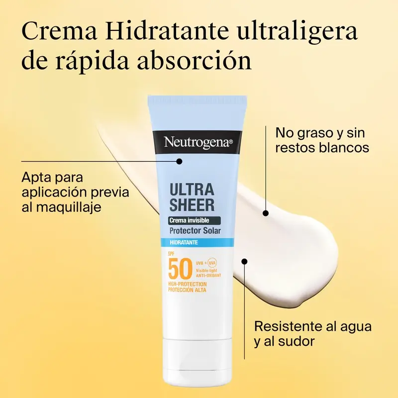 Neutrogena Ultra Sheer Crema Invisible Hidratante Spf50, 50 ml - Image 3