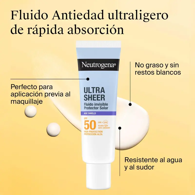Neutrogena Ultra Sheer Fluido Invisible Anti-Edad Spf50, 50 ml - Image 3