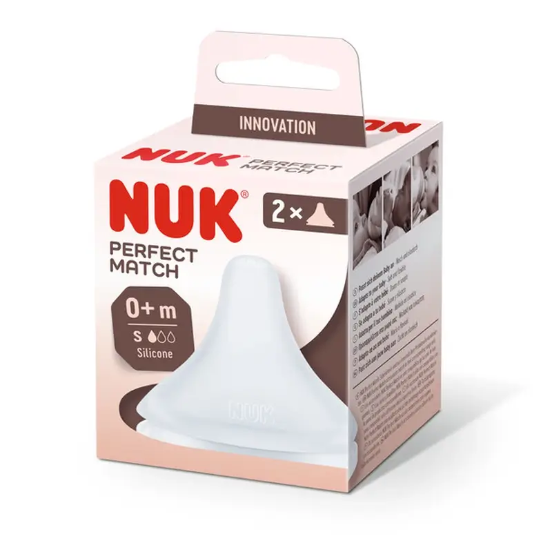 Nuk Tetina Perfect Match Silicona Flujo S 0M+ , 2 unidades