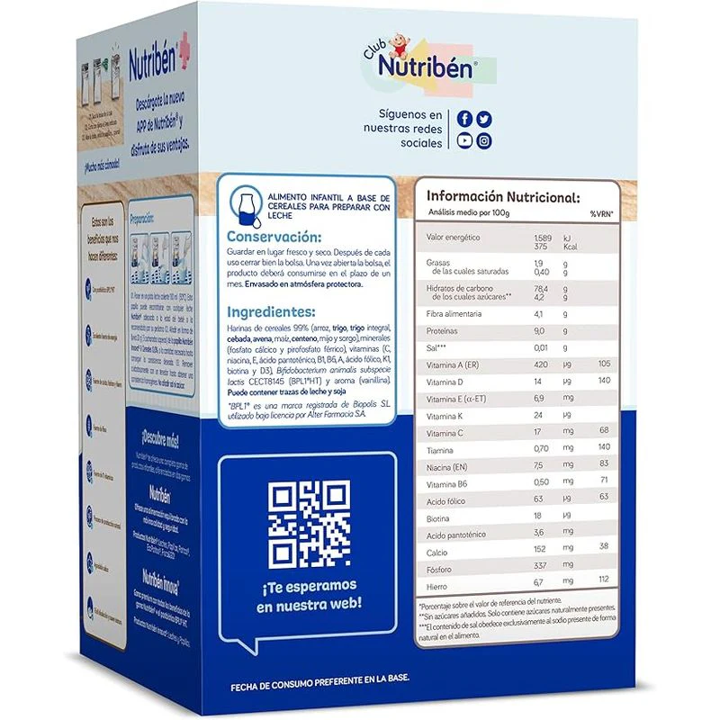Nutriben Papilla Innova 8 Cereales 0%, 500 gr - Image 2