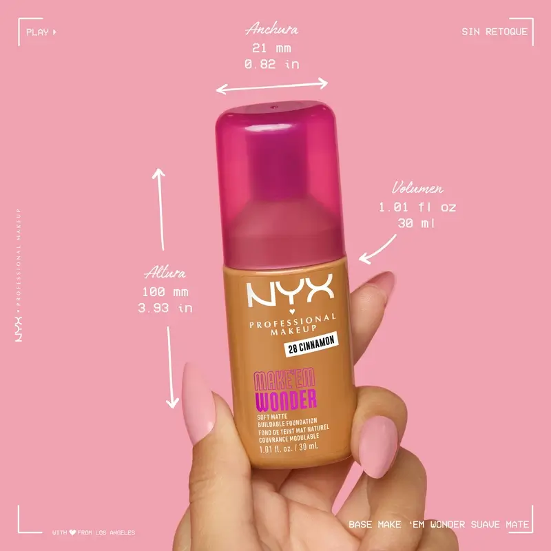 Nyx Cosmetics Make Em Wonder Fdt Capuccino, 30 ml - Image 8