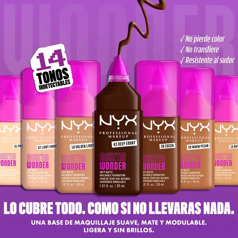 Nyx Cosmetics Make Em Wonder Fdt Cocoa, 30 ml - Image 4