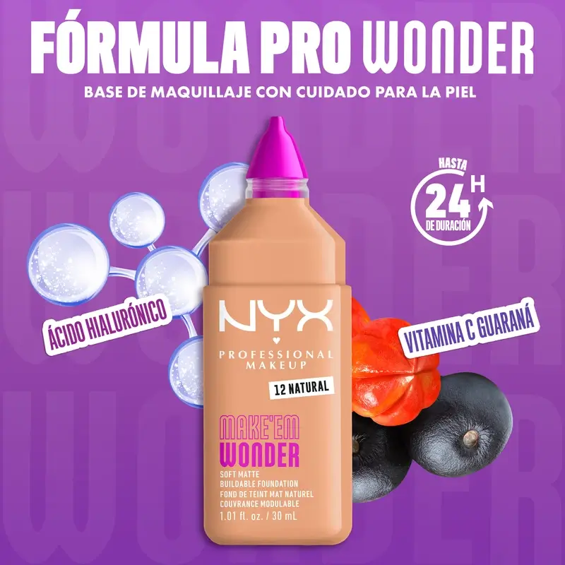Nyx Cosmetics Make Em Wonder Fdt Natural, 30 ml - Image 9