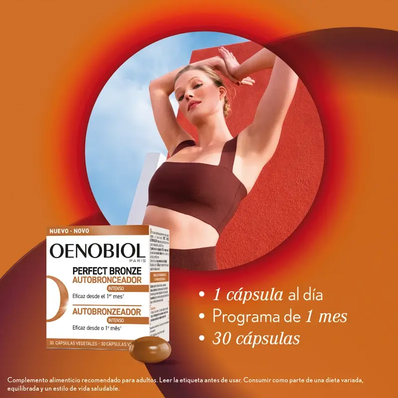 Oenobiol Perfect Bronze Autobronceador Brillo Dorado, 2x30 caps - Image 4