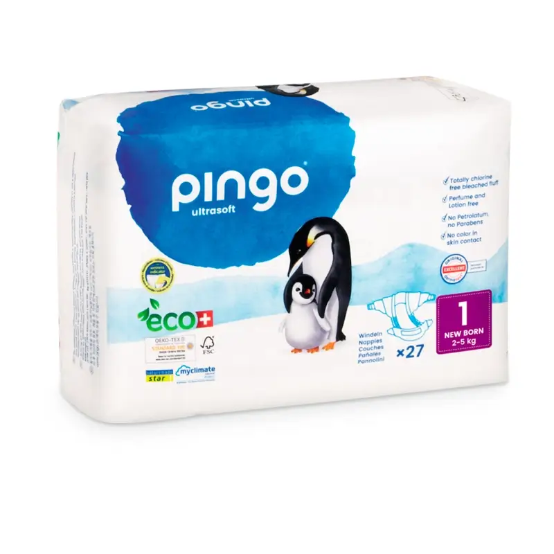 Pingo Pañal Ecológico Talla 1 New Born, Pack 4 X 27 Unidades - Image 2