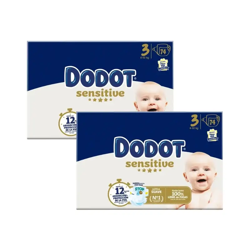 Dodot Sensitive Talla 3, 148 Pañales