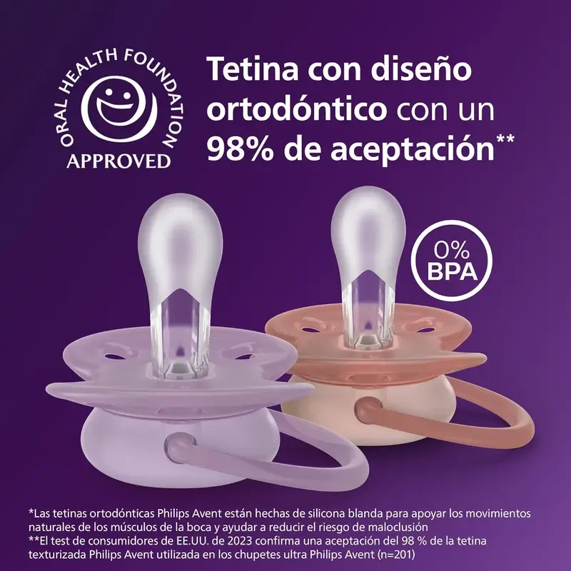 Philips Avent 2 chupetes ultra soft 6-18m niña - Image 3