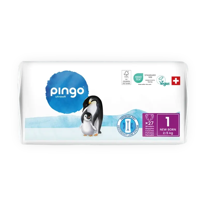 Pingo Pañales Ecológicos Talla 1 (2-5 Kg), 27 unidades - Image 4