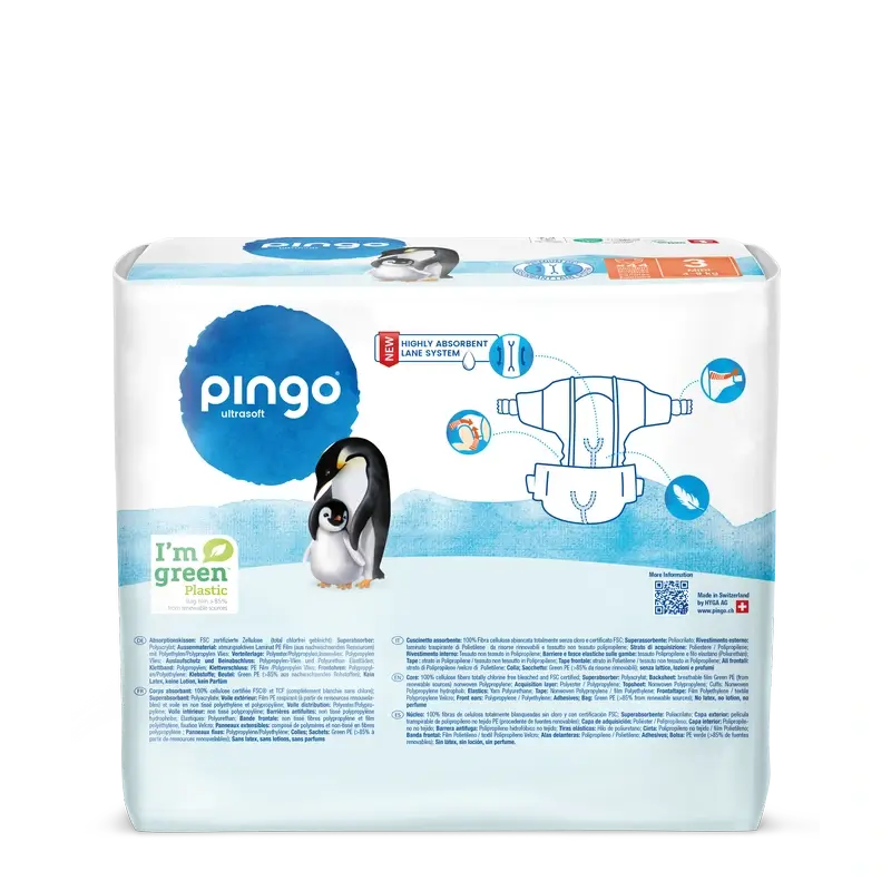 Pingo Pañales Ecológicos Talla 3 (4-9 Kg), 44 unidades - Image 2